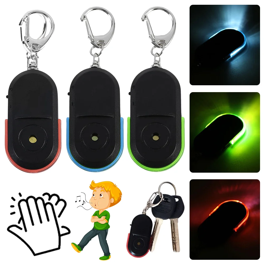 

Rechargeable Key Loss Preventer Smart Voice Control Glow Lanyard Outdoor Sports Safety Locator Rechargeable Tracker Key Ring