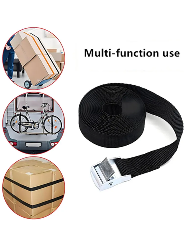 AliExpress NONE 3M Cargo Straps With Buckle Tie-Down Belt for Motorcycle Car Bicycle Metal Tow Rope Strong Ratchet Fixing Belt for Luggage Bag