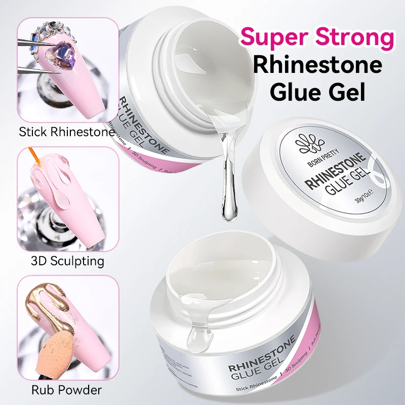 BORN PRETTY 30 g 5 IN 1 Nagelklebergel Multifunktionales Strass-Stick-Verstärkungsgel 3D-Shaping Sculpting Carving Nails