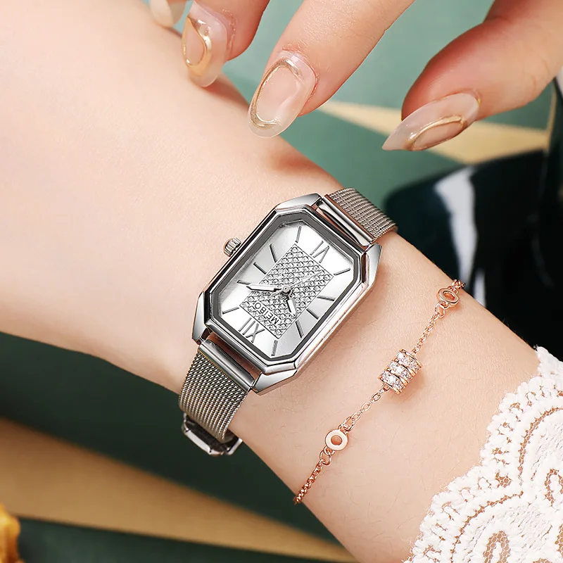 

Women Luxury Famous Brand Watches Womens Stainless Steel Rectangle Quartz Watch For Women Fashion Dress Watches Relogio Feminino