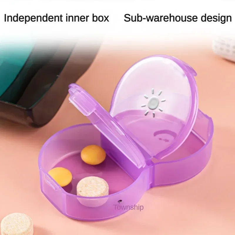 Large Weekly Pill Organizer 7 Day 2 Times A Day, Flip Up Pill Box with Push Button Lids, Travel Pill Case for Vitamins, Fish Oil