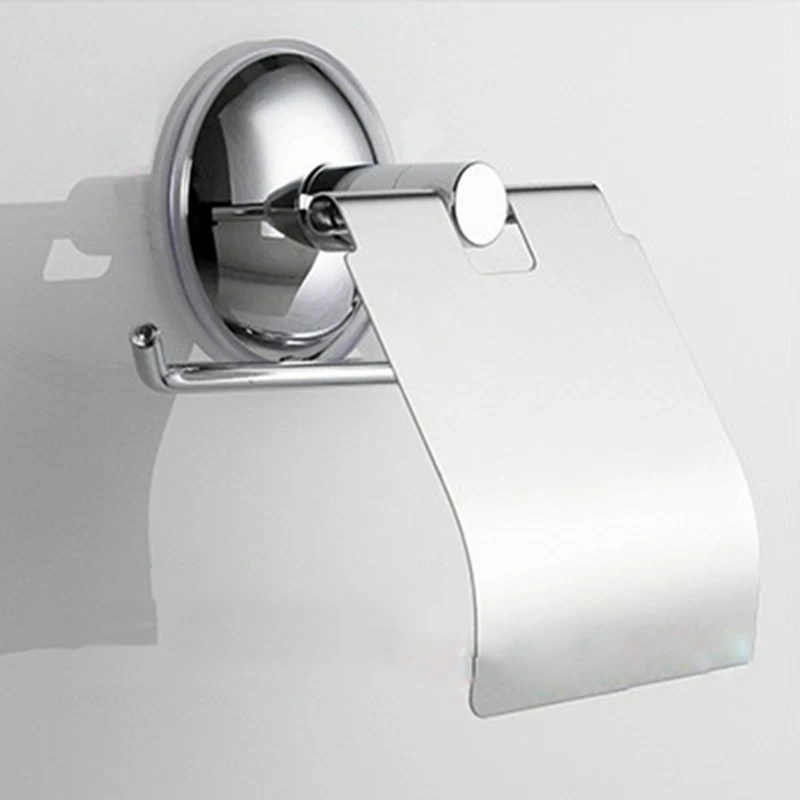 2X Stainless Steel Toilet Paper Holder Heavy Duty Suction Wall Mount Toilet Tissue Paper Holder Bathroom Paper Holder