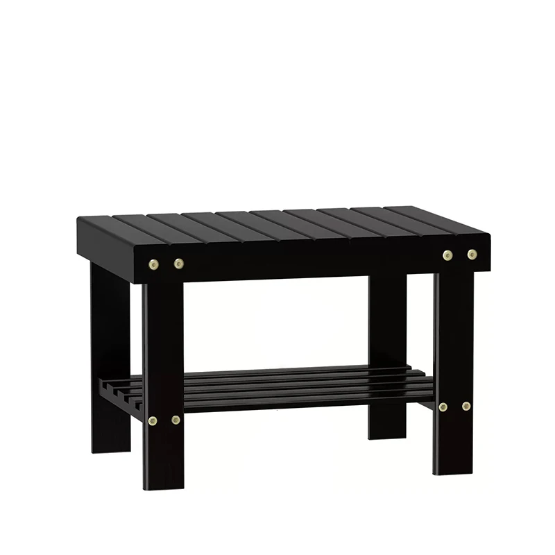 

Табурет для ванной комнаты, бамбуковый табурет для смены обуви, низкий табурет для унитаза, двухслойная маленькая скамейка для хранения ванной комнаты