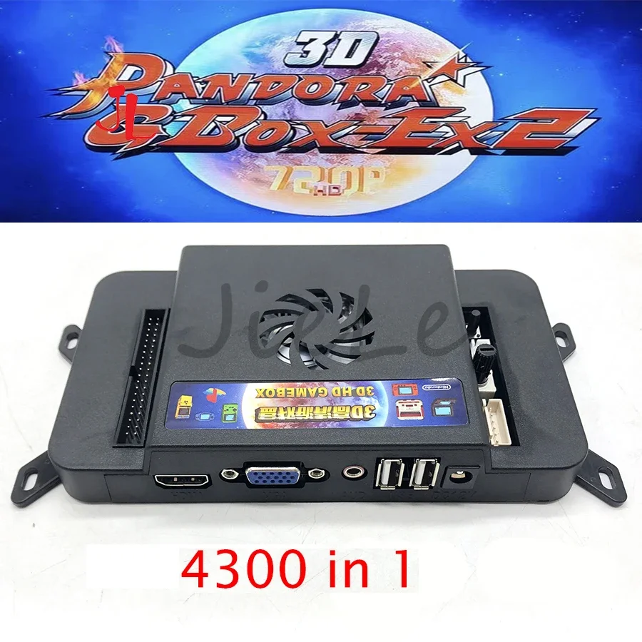 Pandora-GBOX-EX2 Arcade-Spielbrettkartusche, 4300 in 1 Box, PCB, 720P, VGA-Unterstützung, USB-Gamepad, Jamma-Konvertierungsset, Neu