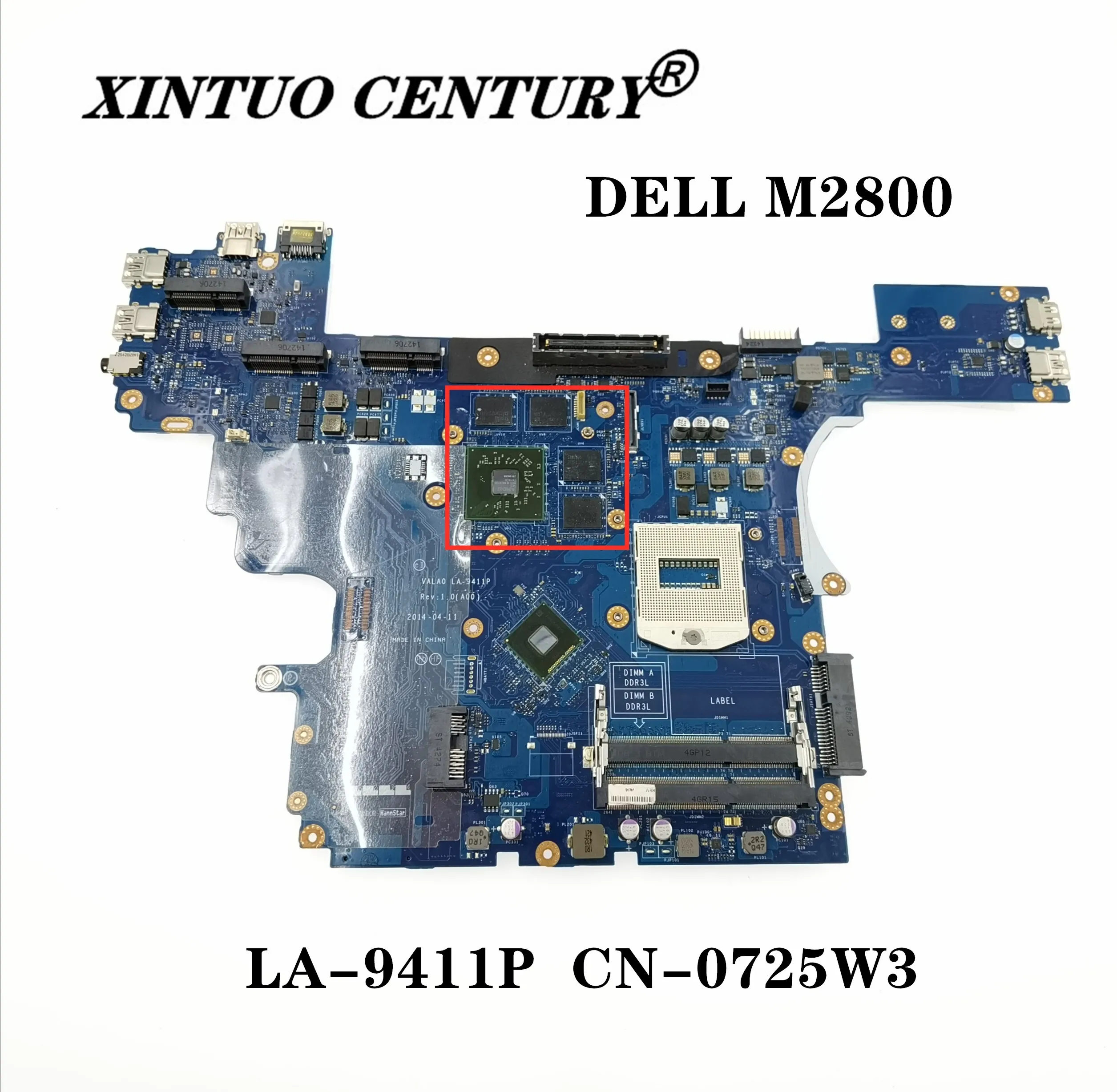 

CN-0725W3 0725W3 725W3 for DELL M2800 notebook computer motherboard VALA0 LA-9411P HD8790M/W4170M 2GB DDR3L 100% test work