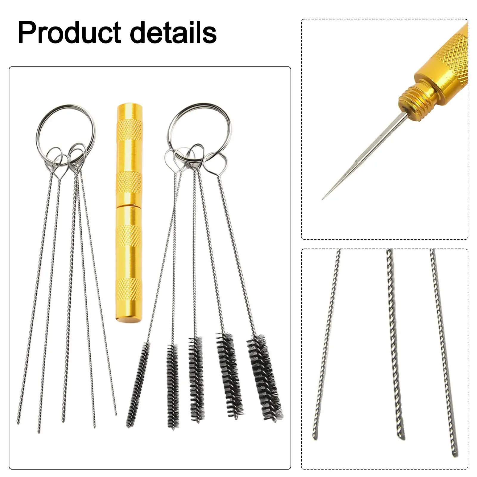 Windscreen Washer Tool Car Windscreen Jet Nozzle Washer Cleaning and Adjustment Tool with 11 Brush and Needle Sizes