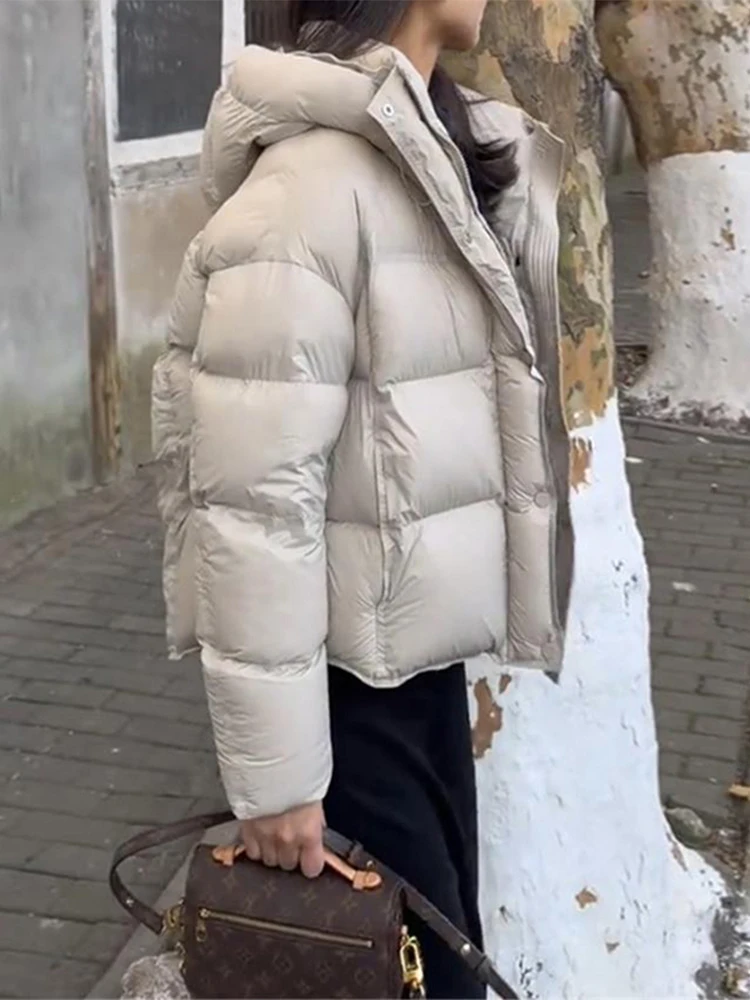 

Women's ort Thiened Cotton Jaet Coat Hooded Loose Faionable Winter Outerwear Comfortable Fit High-End Feel Good Quali