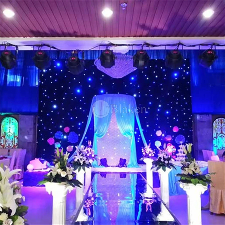 Imagem -05 - Contexto Led Star Cloth Starry Sky Curtain Azul e Branco Rgbw Dmx512 Controle para Palco Pub dj Casamento Evento Show Novo