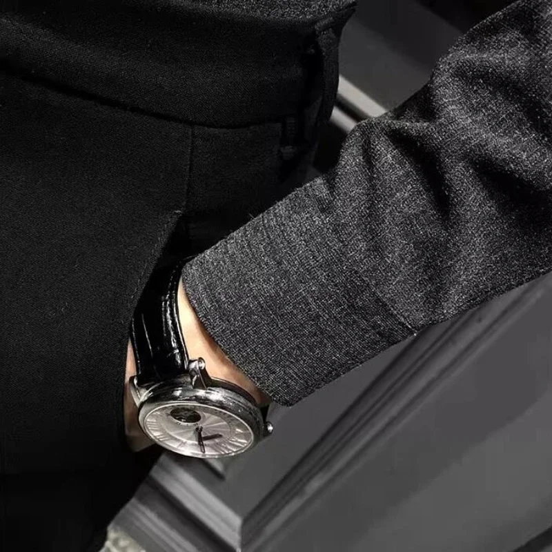 الذكية قمصان غير رسمية الرجال بدوره إلى أسفل طوق الربيع الصيف أنيق مزاجه الرسمي الكلاسيكية الصلبة كل مباراة اليومية طويلة الأكمام 2023 #6