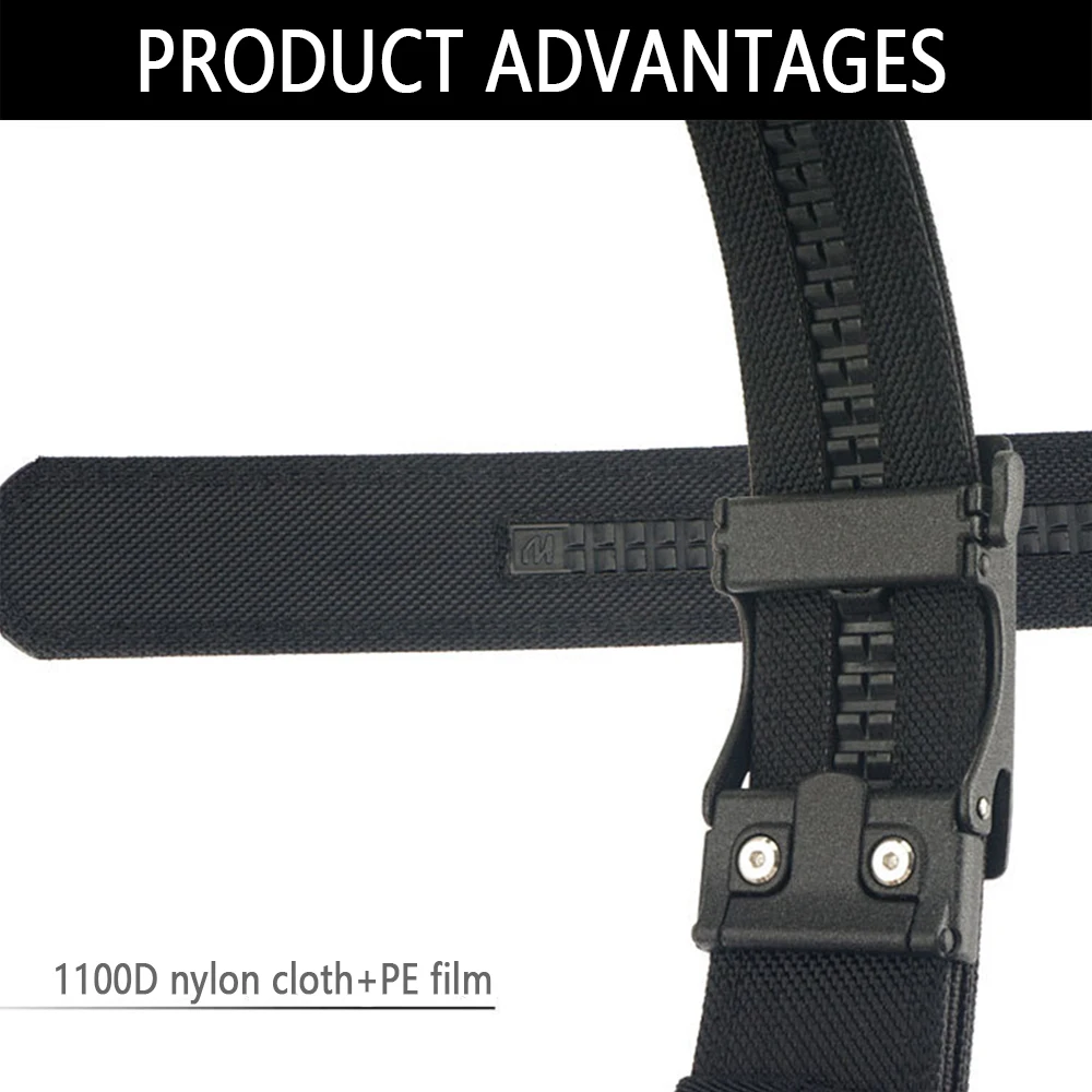 TUSHI Hard Tactical Belt for Men Metal Automatic Buckle IPSC Gun Belt 1100D Nylon Military Belt Outdoor Sports Secretly carried