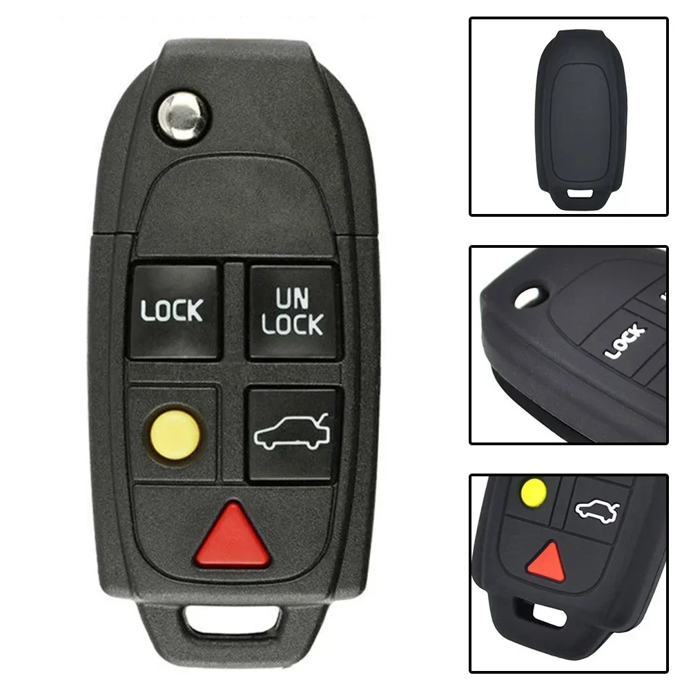 

Key Fob Case Key Cover Accessories Decor Parts Remote Replacement Silicone For Volvo For XC90 S80 XC70 S60 V70