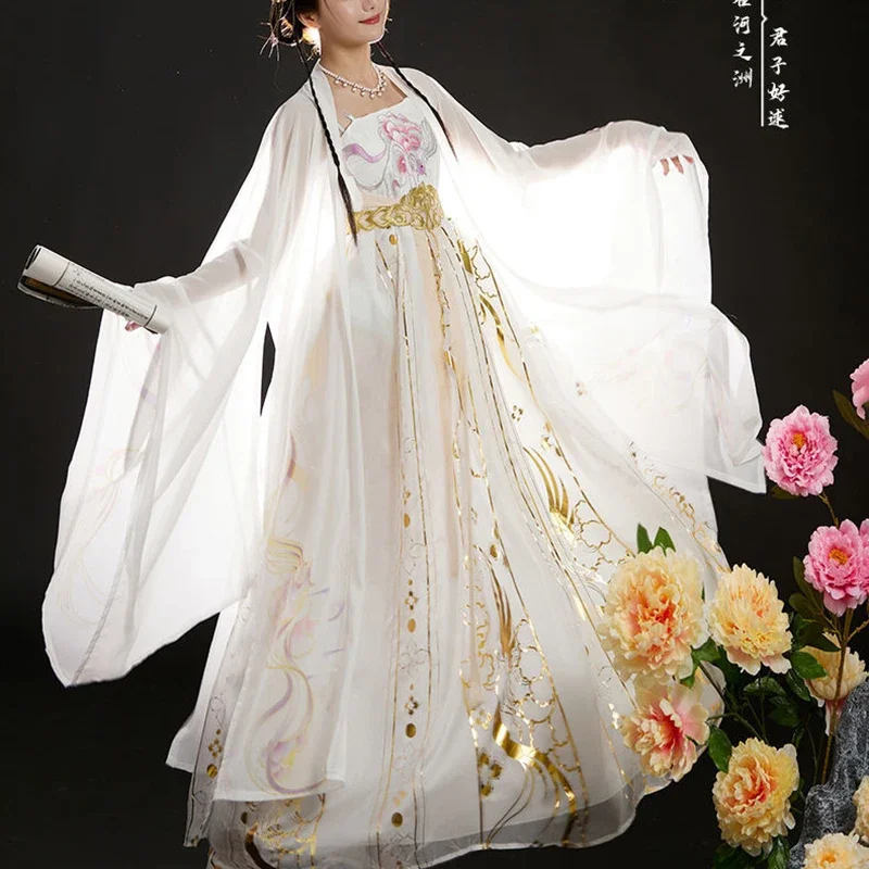 2024 Chinese Hanfu Dress Women Carnival Cosplay Costume Ancient Traditional Embroidered Hanfu Dance Dress Fashion Suit Female