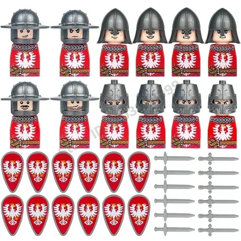 Crusader Knights Roman Warriors Middle Ages Medieval Europe Military Building Blocks Figures Castle Kingdom King Legion Set