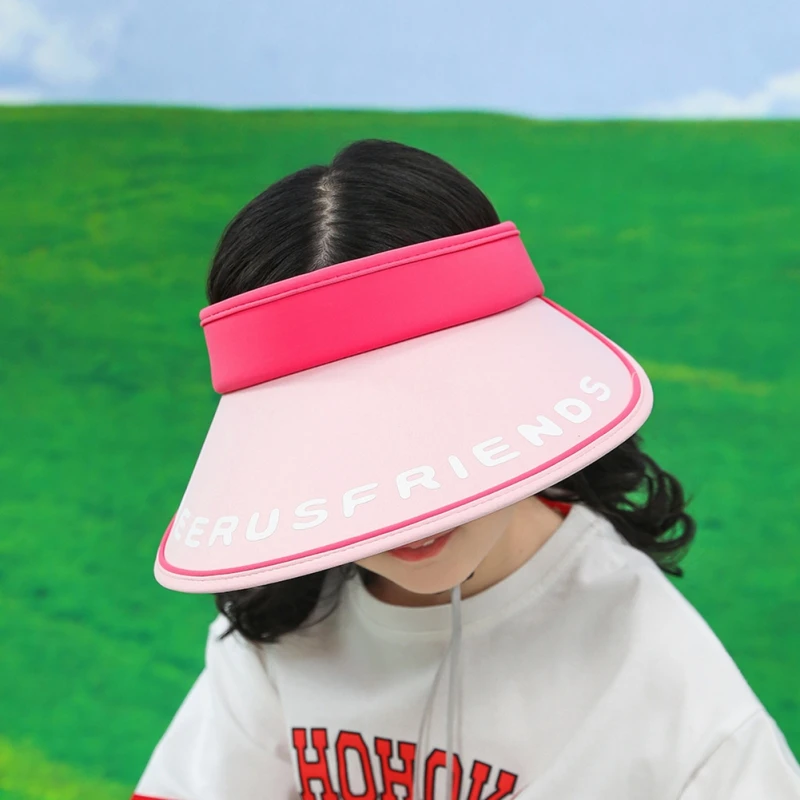 

Summer Kids Sun Hat Cute Cartoon Letter Print Breathable Visor Caps Boy Girls Fashion Casual Outdoor Hat Sport Travel Caps 3-12Y