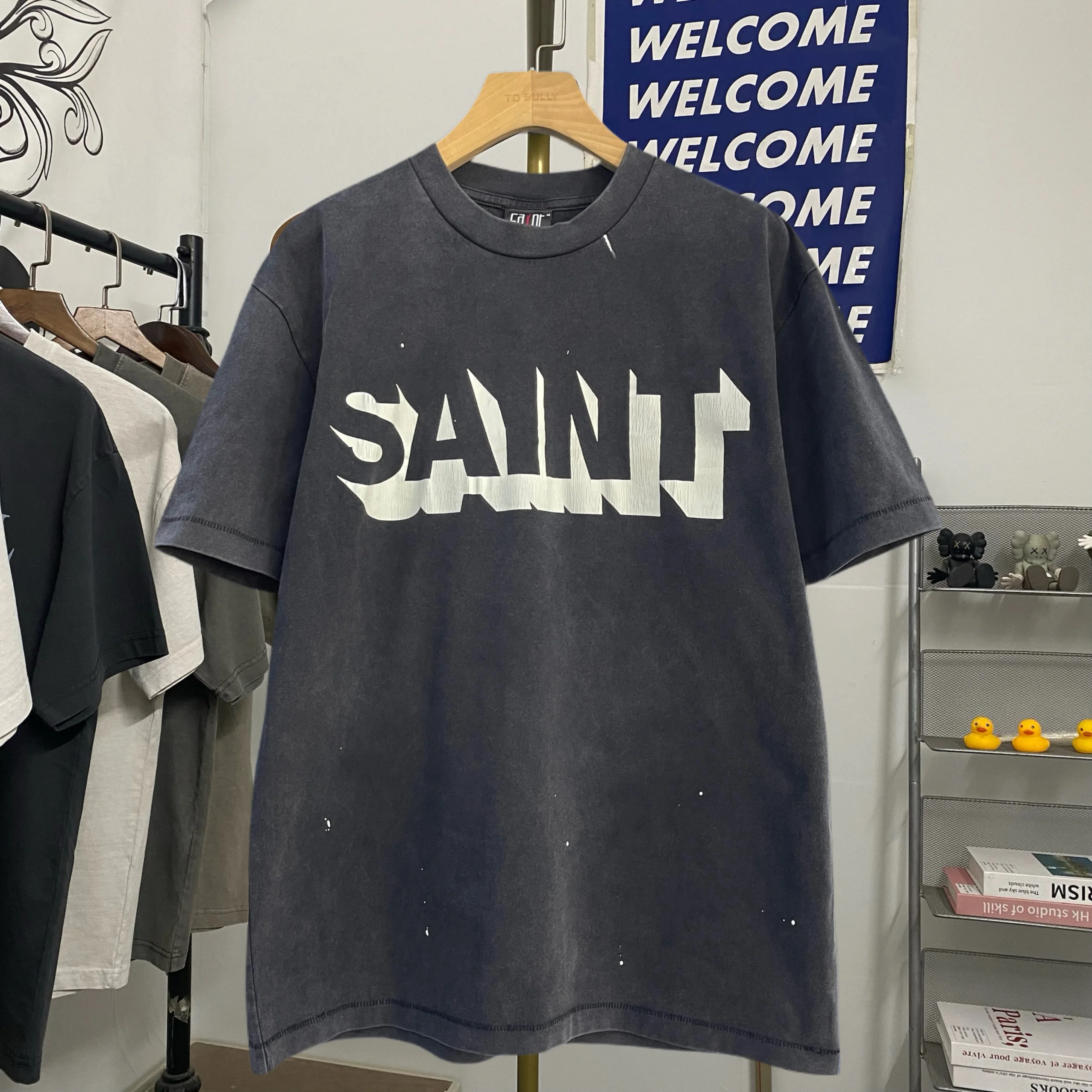 

Ретро-футболка с принтом в стиле каллиграфии, свободного кроя, с круглым вырезом, для подростков, летняя, повседневная