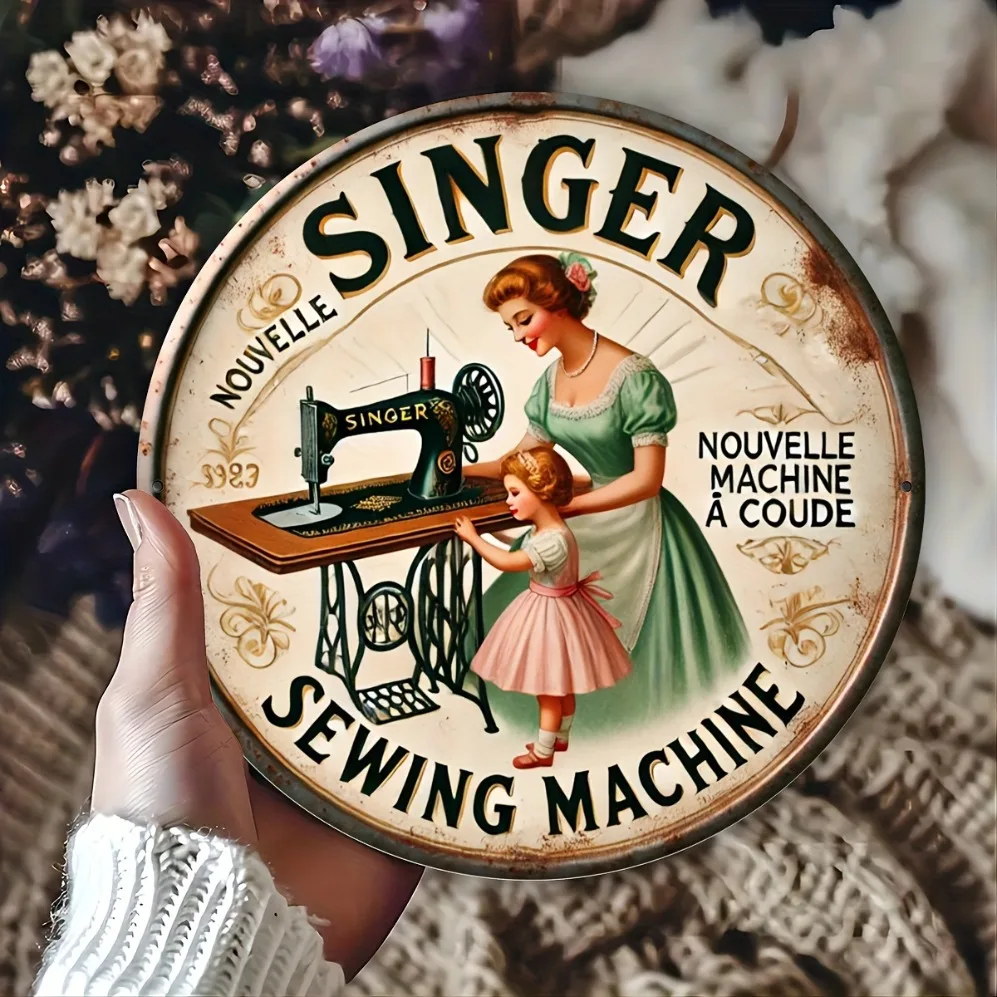

Vintage Sewing Machine Metal Sign- Perfect Gift for Women, Ideal for Home & Office Decor, Bar Wall Art, Perfect for Room Decor