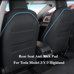 Car Seatback Protector For Tesla Model 3/Y/3 Highland 2024 Seat Back Protective Child Feet Anti-Kick Mats Waterproof Protection