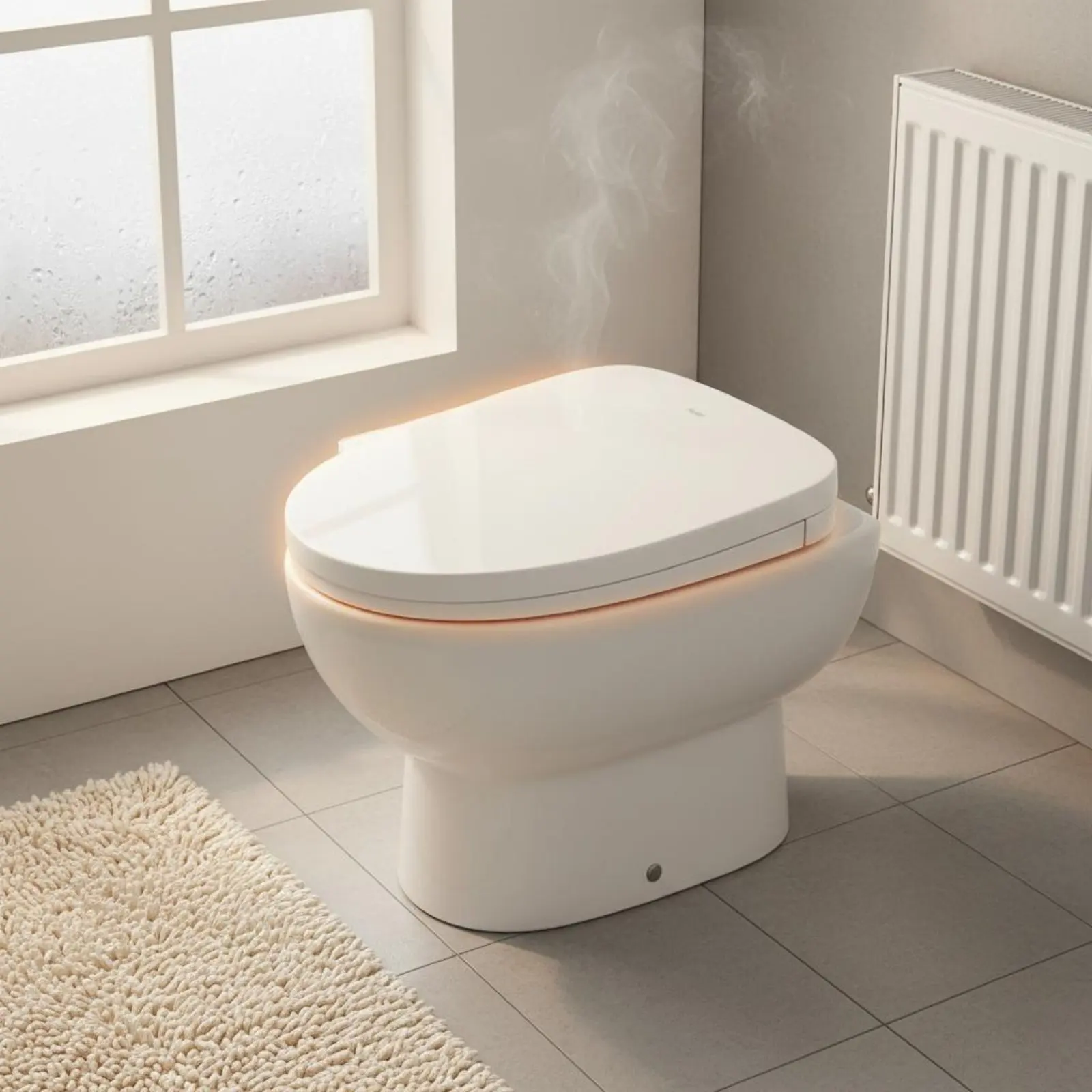 Electric Bidet Seat Adjustable Temperature Warm Water Bidet Seat Bathroom Fixture Self-Cleaning Nozzle Posterior Cleansing view 3