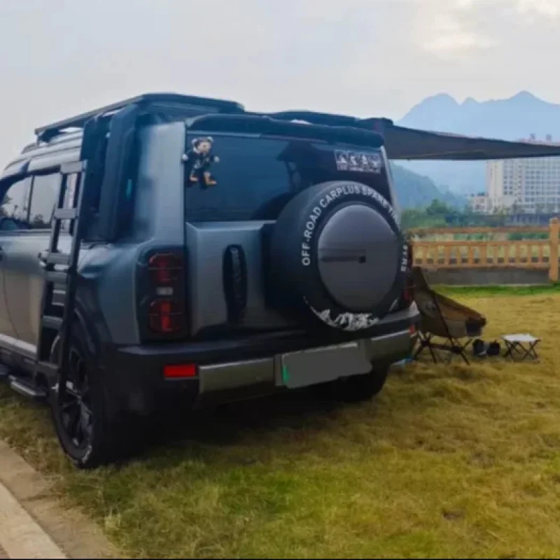 

Patented Design Car Side Automatic Retractable Tent Camping Picnic Roof Awning Support License Plate