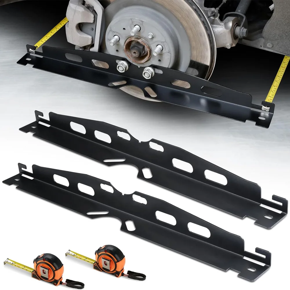 2-Pack Wheel Alignment Plates Tool Kit with Measuring Tapes, Car Toe Plates Wheel Alignment Tool for Car Truck SUV Black