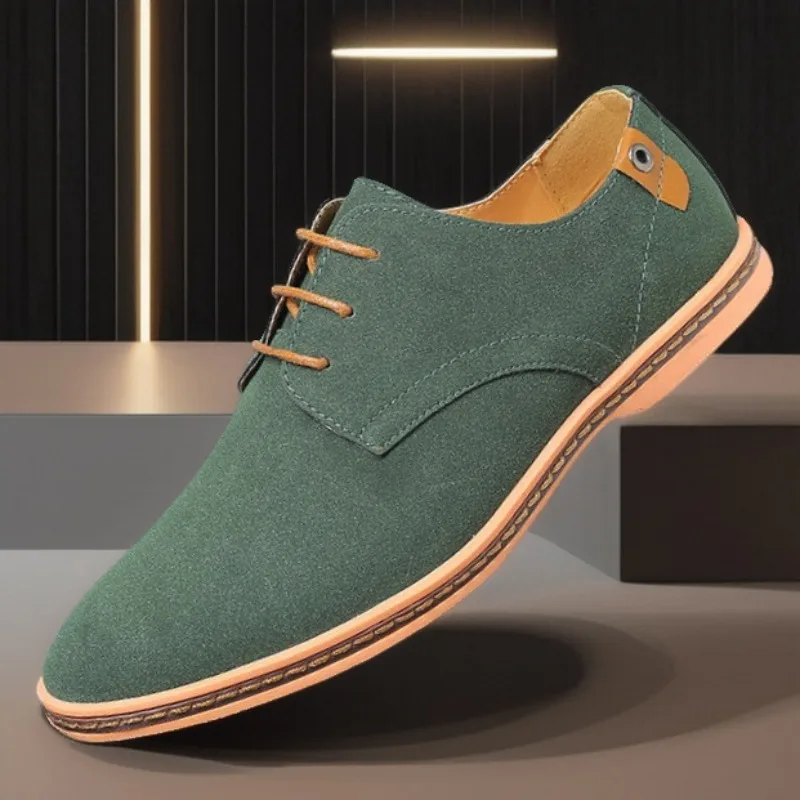 

Мужская обувь, размер 48, повседневная кожаная обувь высокого качества из нубука, официальная мужская модная обувь на шнуровке в британском стиле, офисные кроссовки