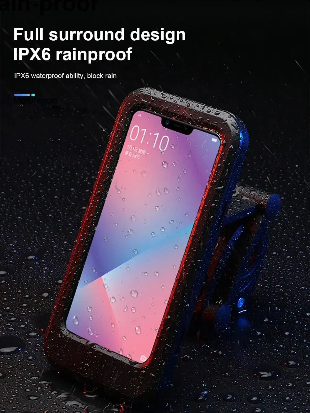 Universal Waterproof 360° Swivel Phone Mount for Motorcycle/Bike Adjustable GPS Holder for Cellphones & Navigation Apps - view 6