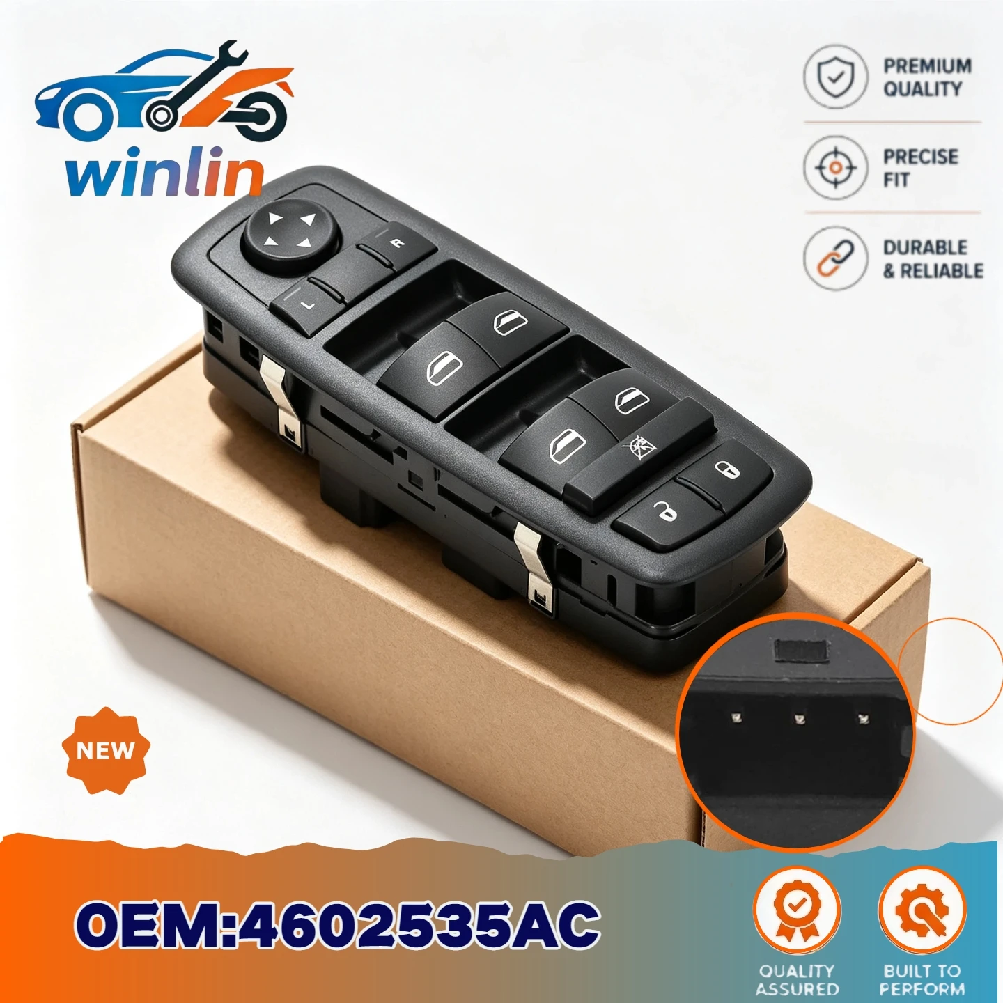 OEM 4602535AC AD AG Главный переключатель управления стеклоподъемниками, совместимый с Dodge Grand Caravan Chrysler Town Country 2008-2009