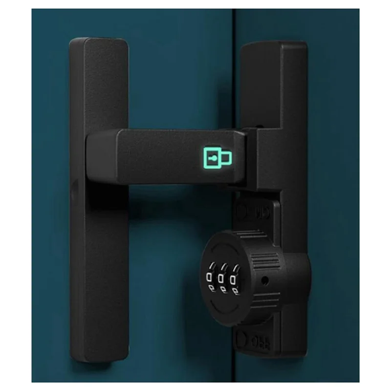 

A19F-180 градусов Защелка дверного замка сарая Флуоресцентная Защитите свой дом Легко установить вход без ключа Цинковый сплав Матовый черный Прочный