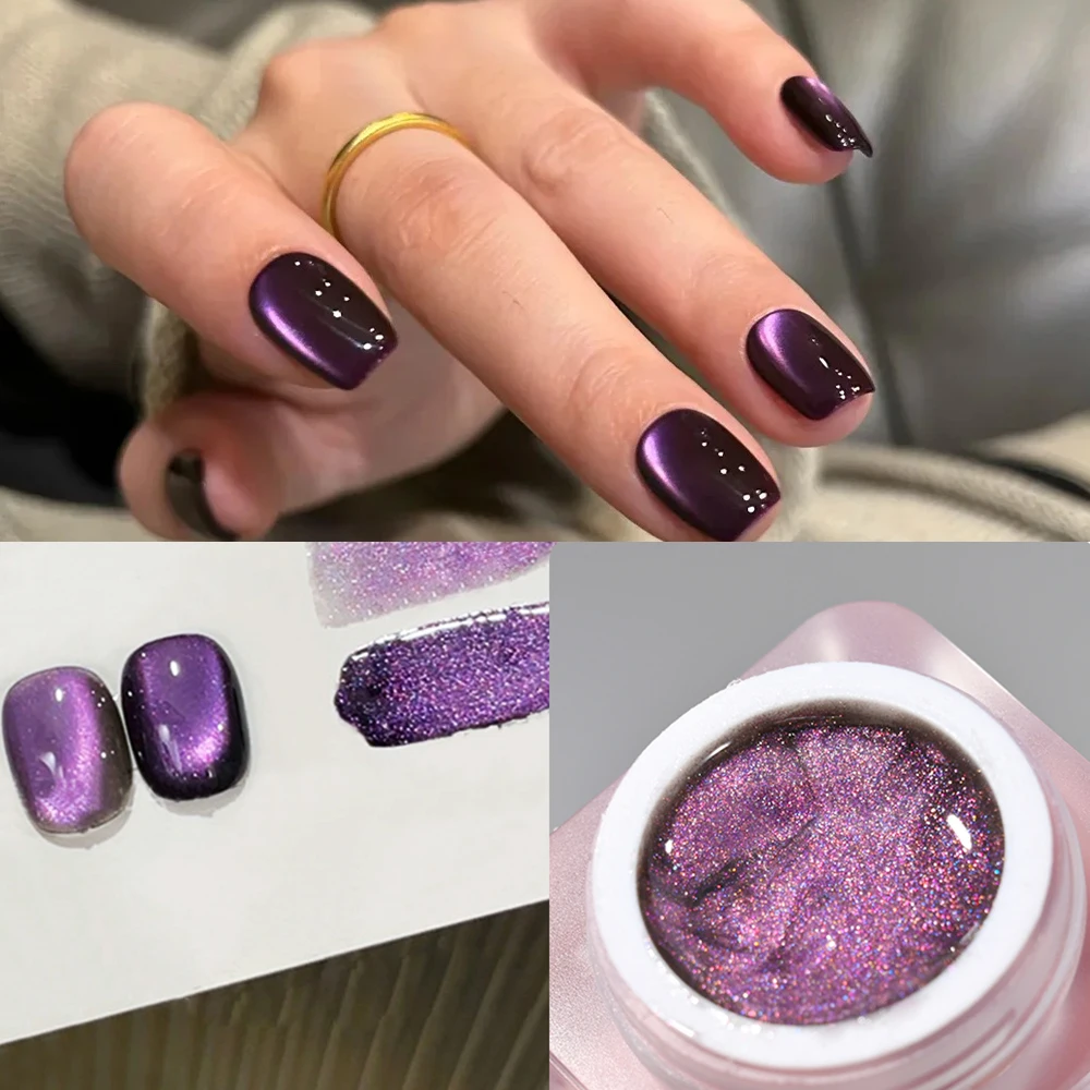 6 ml/Glas Schokolade Katzenauge Herbst Winter Serie Magnetischer Gelpoliermittel Nagelgelmantel Semi Permanent UV LED Abnehmbarer Maniküre-Lack
