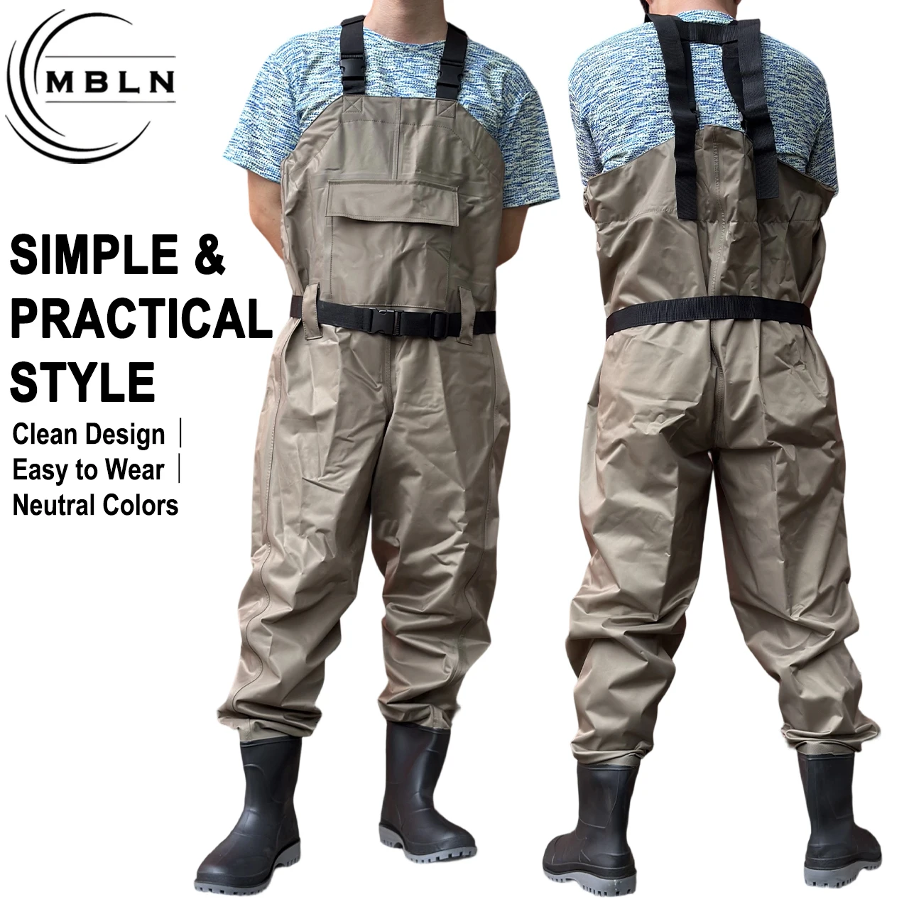 cuissards-de-peche-avec-bottes-pantalons-impermeables-en-nylon-bretelles-reglables-170t-resistance-a-l'eau-15000mpa-equipement-d'exterieur-kaki-1-piece