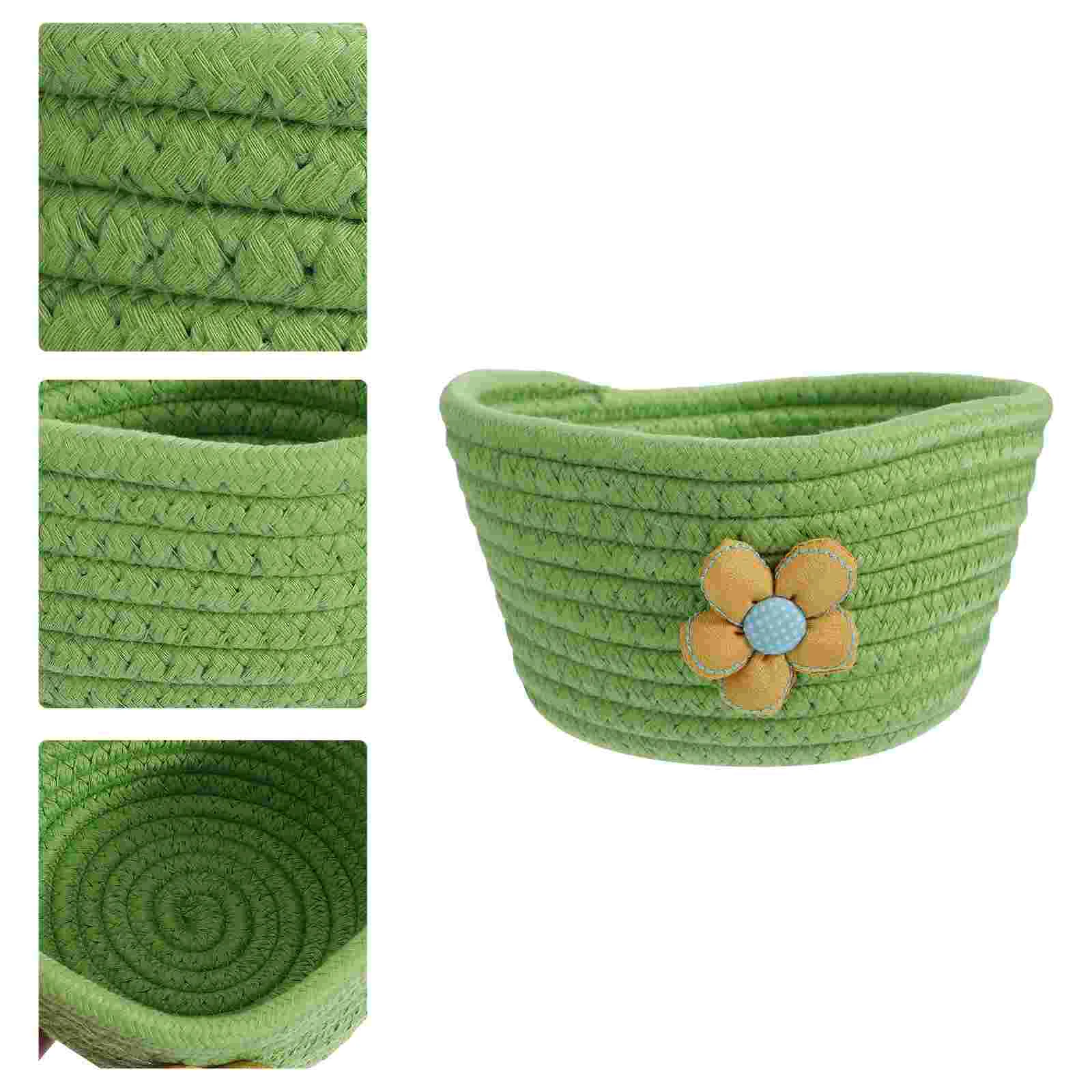 

Cotton Storage Basket Desktop ganizer Woven Container Multi function Home Use Portable Compact Wallet Holder Small