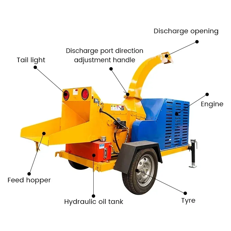 YG  Mobile Wood Chipper Mulch Machine Log Timber Chipper Tree Shredder Machine Branch Crusher