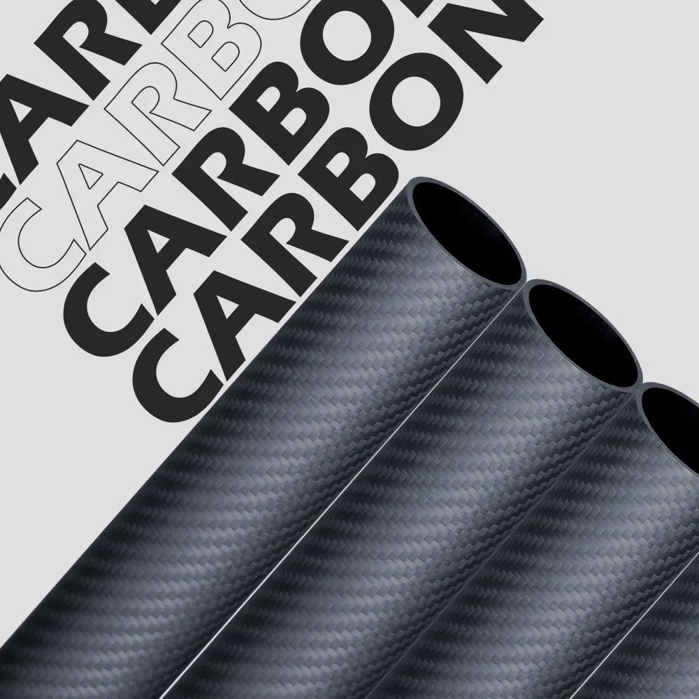 RJXHOBBY 100% T300 CFRP 1500mm 1000mm Length OD 25mm - 200mm Large Diameter 3k Carbon Fiber Tube Pipe