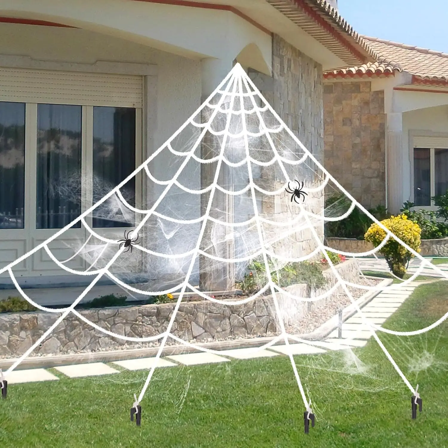 Halloween Spider Web Giant Stretchy Cobweb For Home Bar Haunted House Scary Prop Horror Yard Outdoor Halloween Party Decoration