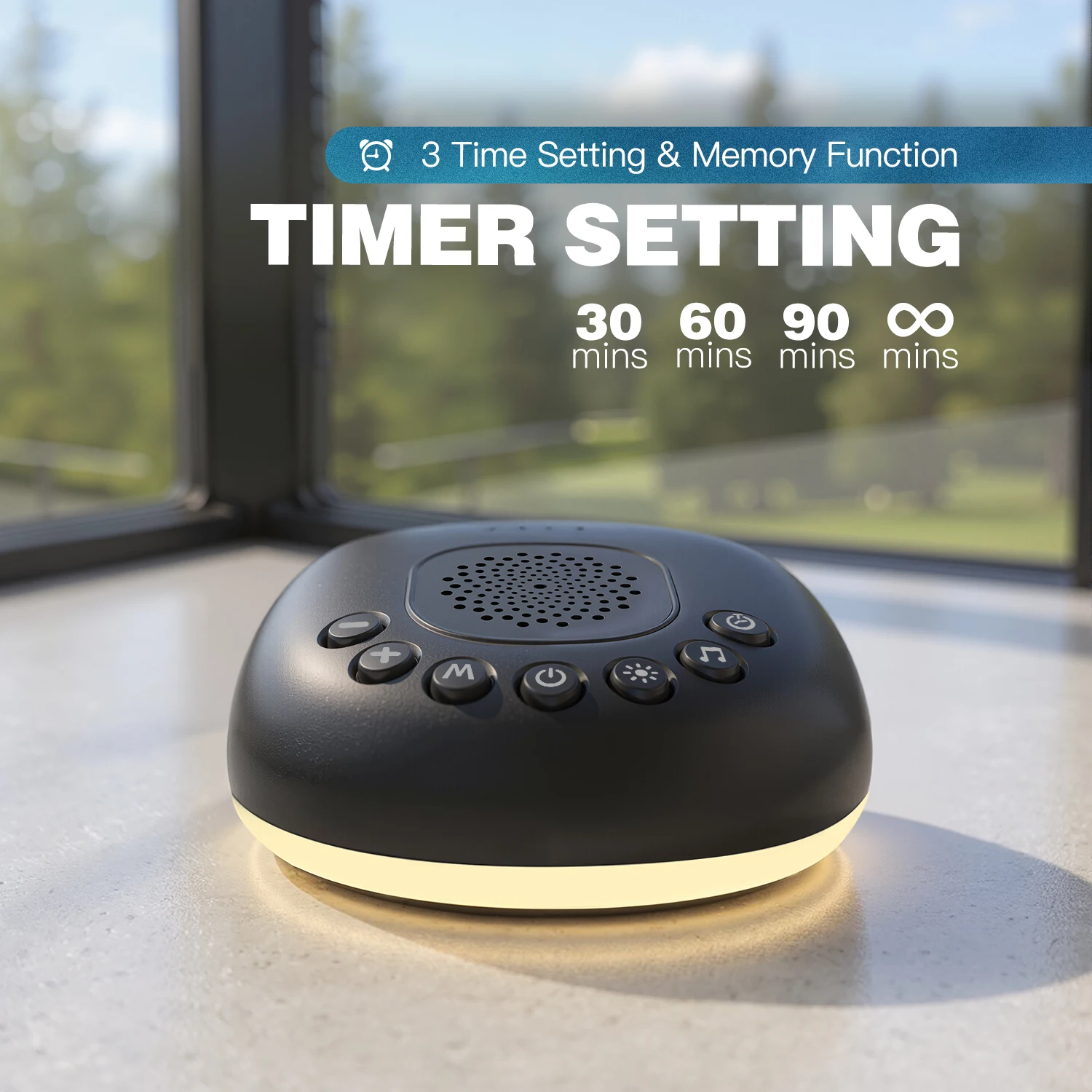 Máquina portátil de ruído branco com 20 sons RGB luz noturna ajuda para dormir para bebês/crianças/adultos temporizador bateria recarregável viagem