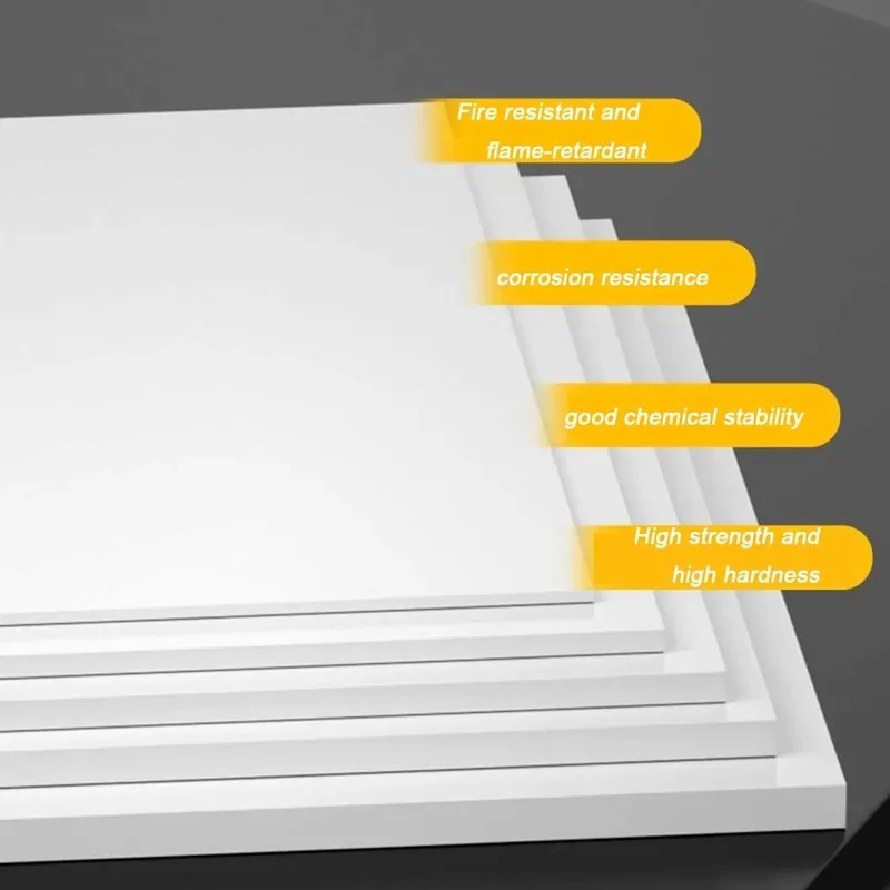 White PVC Hard Sheet 2-12mm Thick Acid Alkali Resistant Plastic Board For Processing