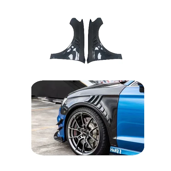 

A3 S3 RS3 Dry Carbon Fiber Car Fenders for Audi A3 S3 RS3 Sedan 2014-2020 Front Bumper Fender Trim Cover Bodykit