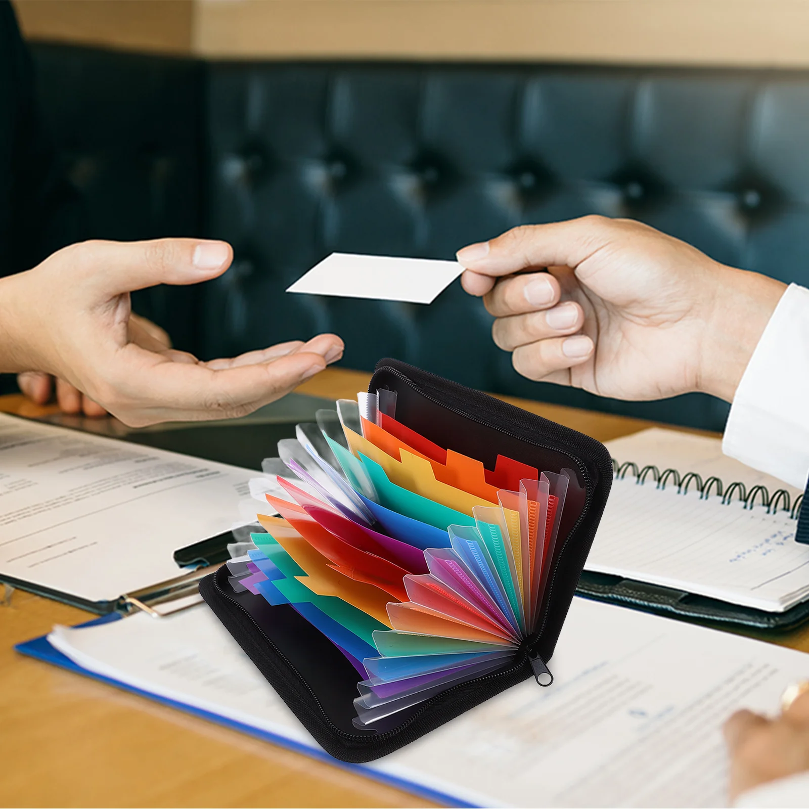 แฟ้มเก็บเอกสารพลาสติกแบบขยายได้หลายชั้น ความจุขนาดใหญ่ พกพาสะดวก สำหรับจัดเก็บเอกสารสำนักงาน