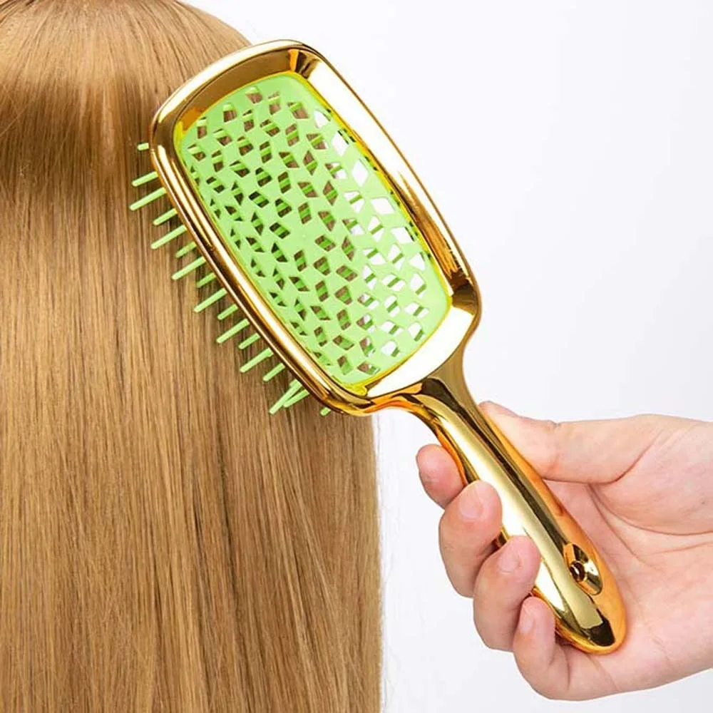 Peigne de massage du cuir chevelu à dents larges, brosse à cheveux évidée, outil de coiffure, coussin d'air