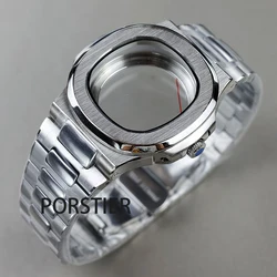40mm Watch Cases Watchband Parts Sapphire Crystal Glass For Modified Nautilus Seiko nh35 nh36 Movement 29.8mm Dial Waterproof