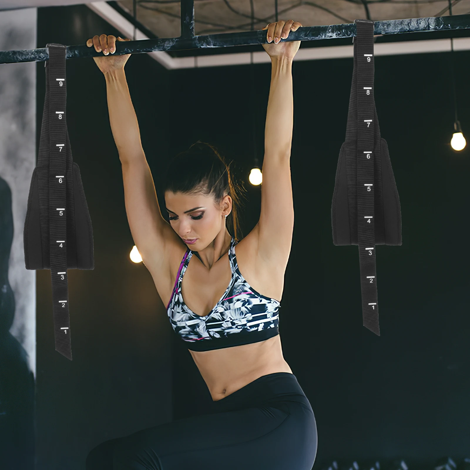 

Black Calibrated Abs Training Belt Home Gym Straps Easy Install Disassemble Fitness Equipment Abdominal Workout