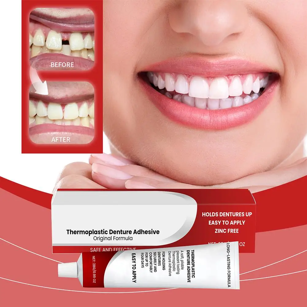 Comfort Denture Adhesives Glue Teeth Care Thermoplastic Denture Silicone Reline Kit Adhesive Cushion Friction Fixed Dentures