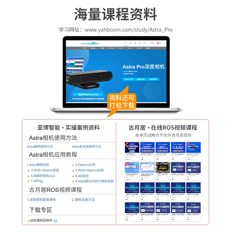 Astra Pro Somatosensory profondità 3D Robot ROS SLAM Raspberry Pi RGBD