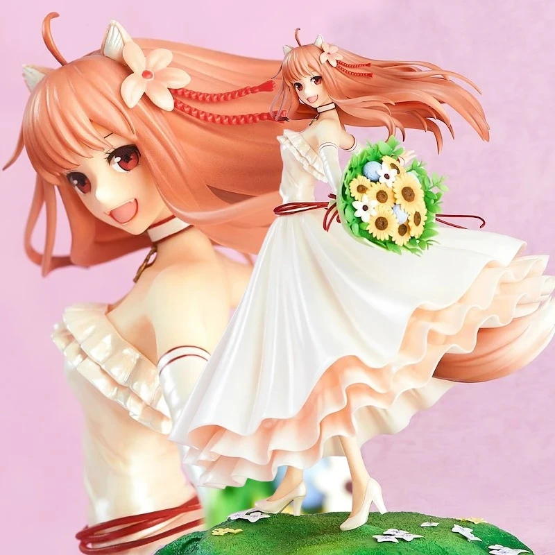 NEW 24cm Spice And Wolf Holo Marry Wedding Dress Action Figure Toys Doll Christmas Gift