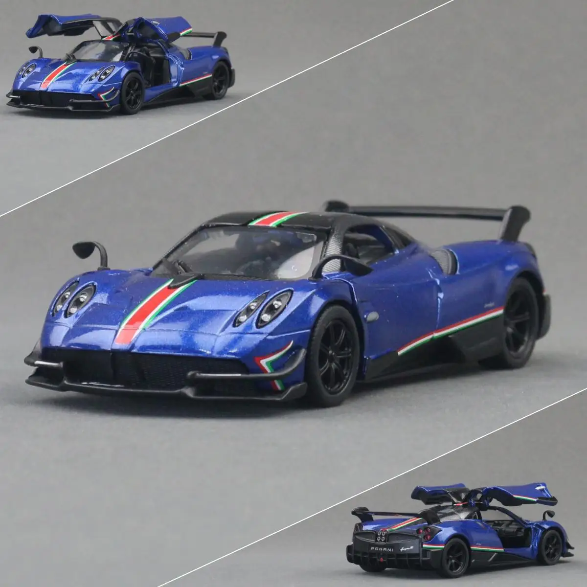 KiNSMART 1:38 Pagani Huayra Supercar, легкосплавный автомобиль, литье под давлением и игрушечные транспортные средства, модель автомобиля, миниатюрная масштабная модель автомобиля для детей