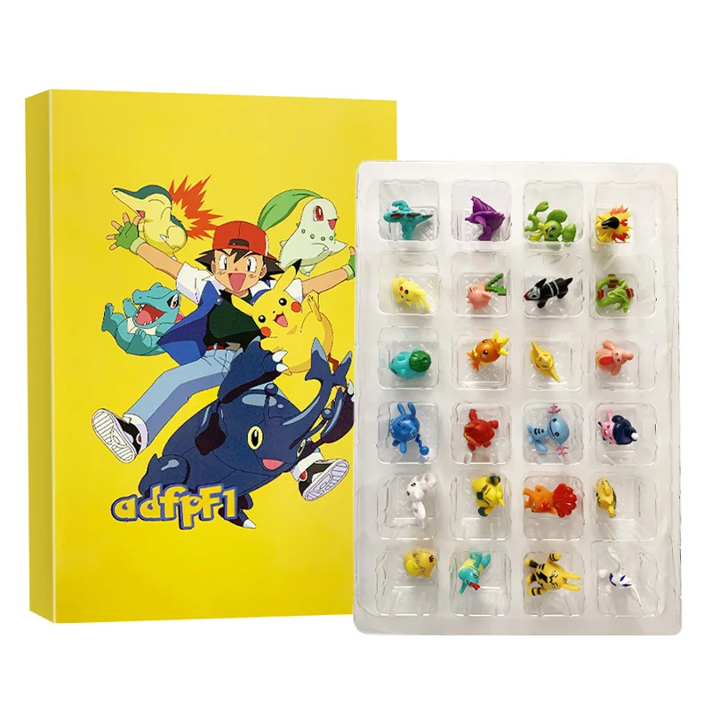Adventskalender Pokemon Figur Weihnachtsbox Halloween Geschenk Mini Pikachu Anime Figural Action 24-teiliges Set PVC Modell Kinderspielzeug