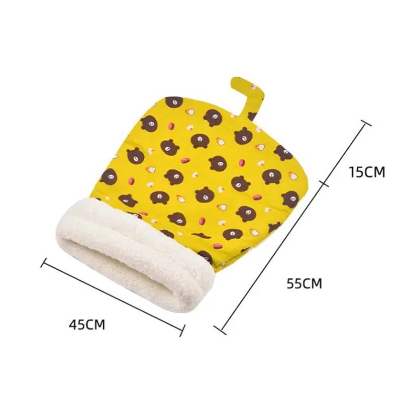 Warm Cat Sleeping Bag Soft Cozy Cat Nest for Small Dogs Cats Semi Closed Thicken Plush Kitten Puppy Sleeping Quilt Pet Supplies