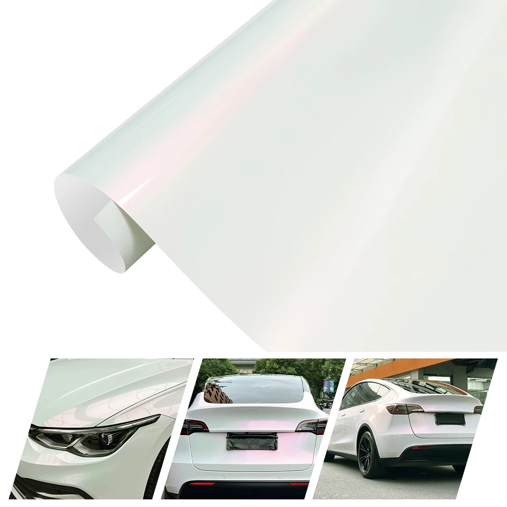 

ПЭТ платиновая (яркая) пленка от белого до розового цвета, водонепроницаемые автомобильные наклейки, авто внешнее украшение, виниловая наклейка, аксессуары для автомобиля