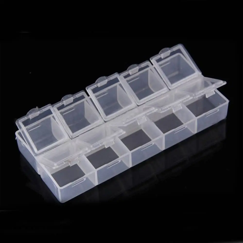 

Simplicity Transparent Bead Organizer Pink Rectangle Plastic Box Organizer Plastic 10 Grid Square Box Girls