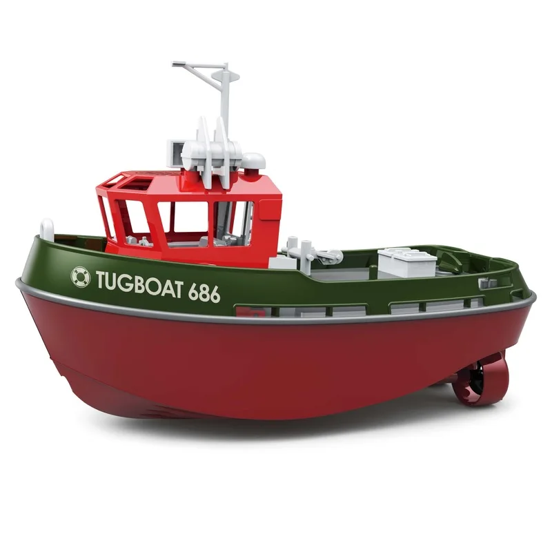 Telecomando Tugboat 1:72 simulazione Red Fire Boat 2.4g modello giocattolo decorato barca da pesca regalo di compleanno di natale per bambini